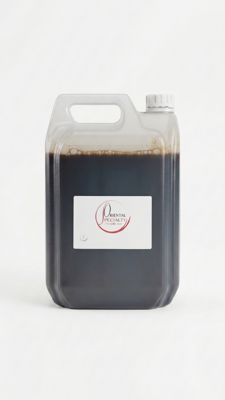 Soy Sauces 1 Dark soy sauce manufactured by ORIENTAL SPECIALTY LTD., in a Jerry can.